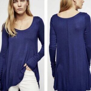 Free People January Rib Knit Long Sleeve Tunic Top Size Medium